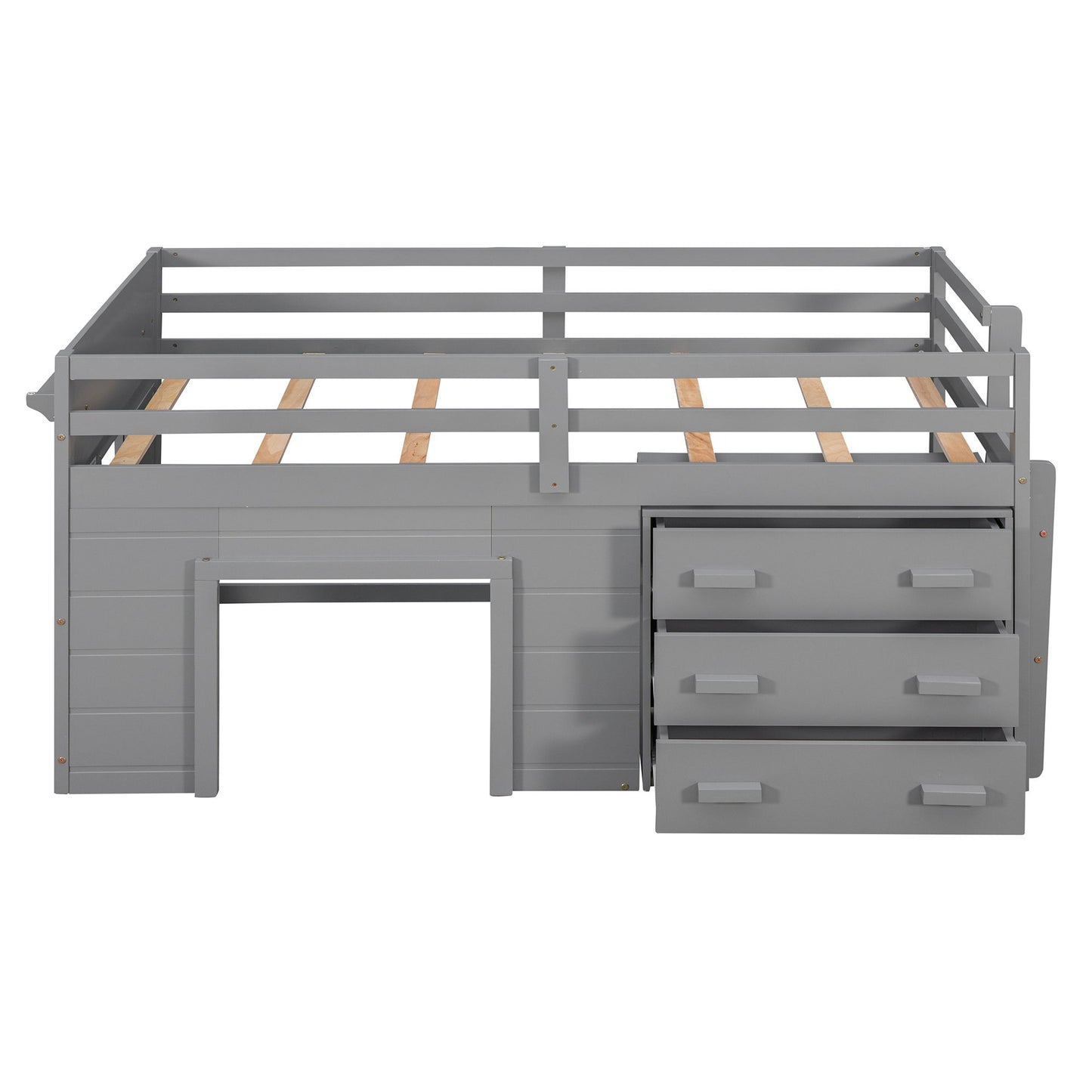Loft Bed With Cabinet And Shelf