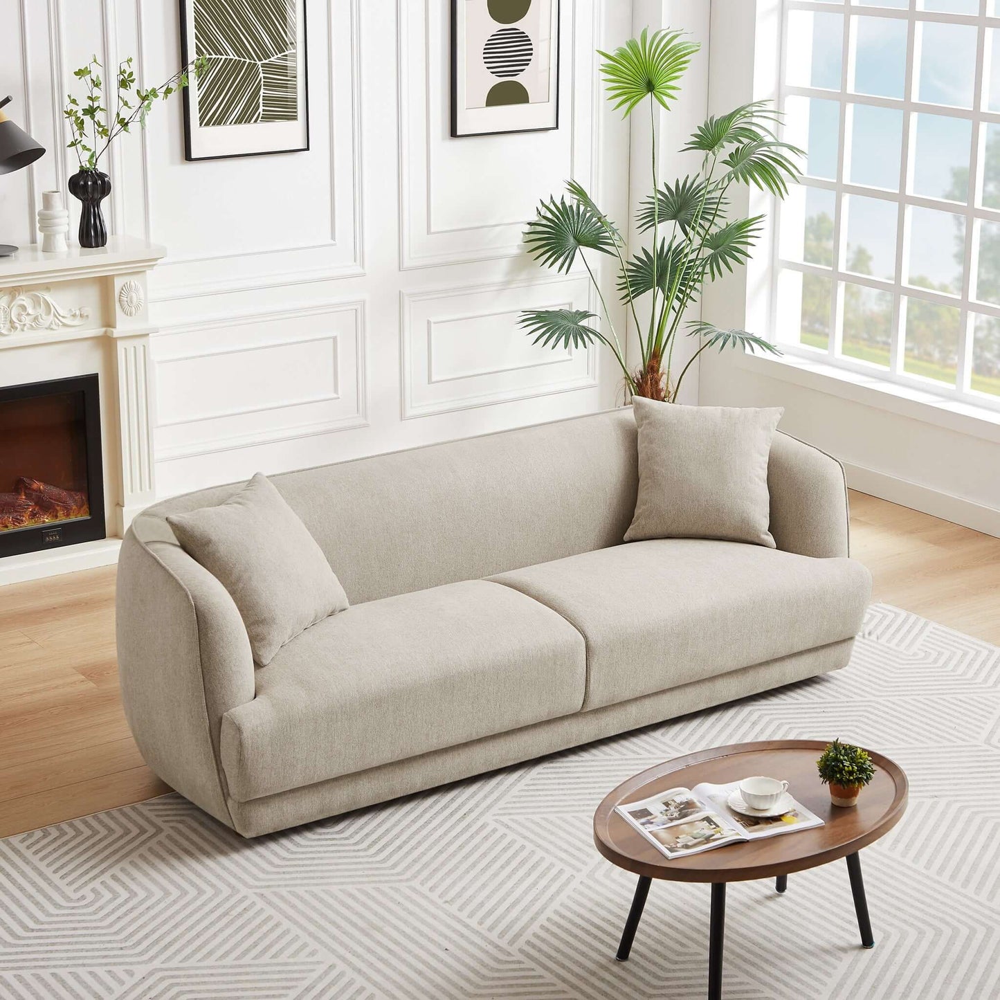 Larisa - Mid-Century Modern Linen Sofa