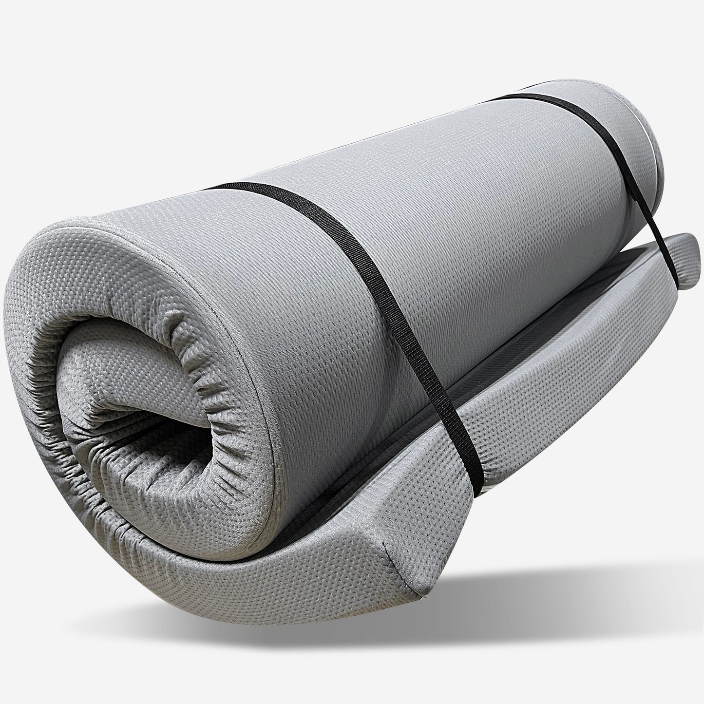 Memory Foam Camping Mattress Foldable, Portable With Water Resistant Cover - Gray