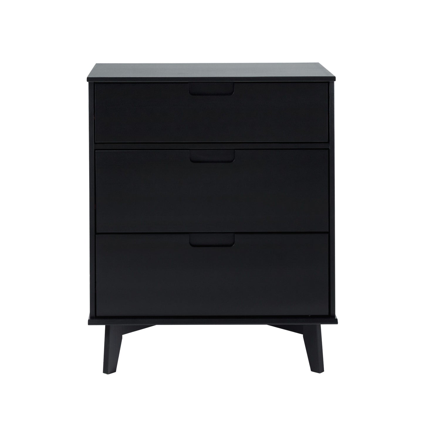 Mid Century Modern 3 Drawer Dresser - Black