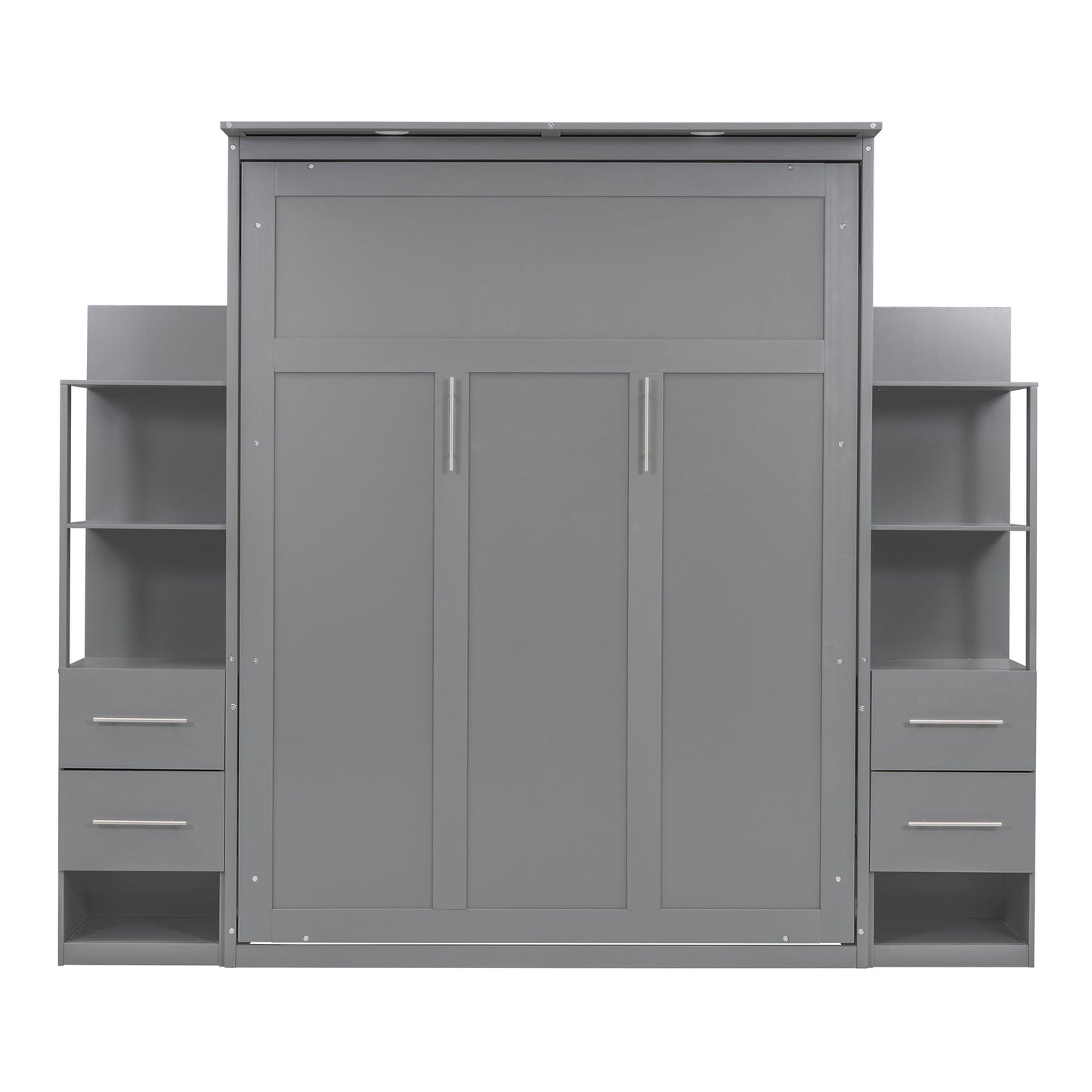 Murphy Wall Bed With Shelves, Drawers And LED Lights