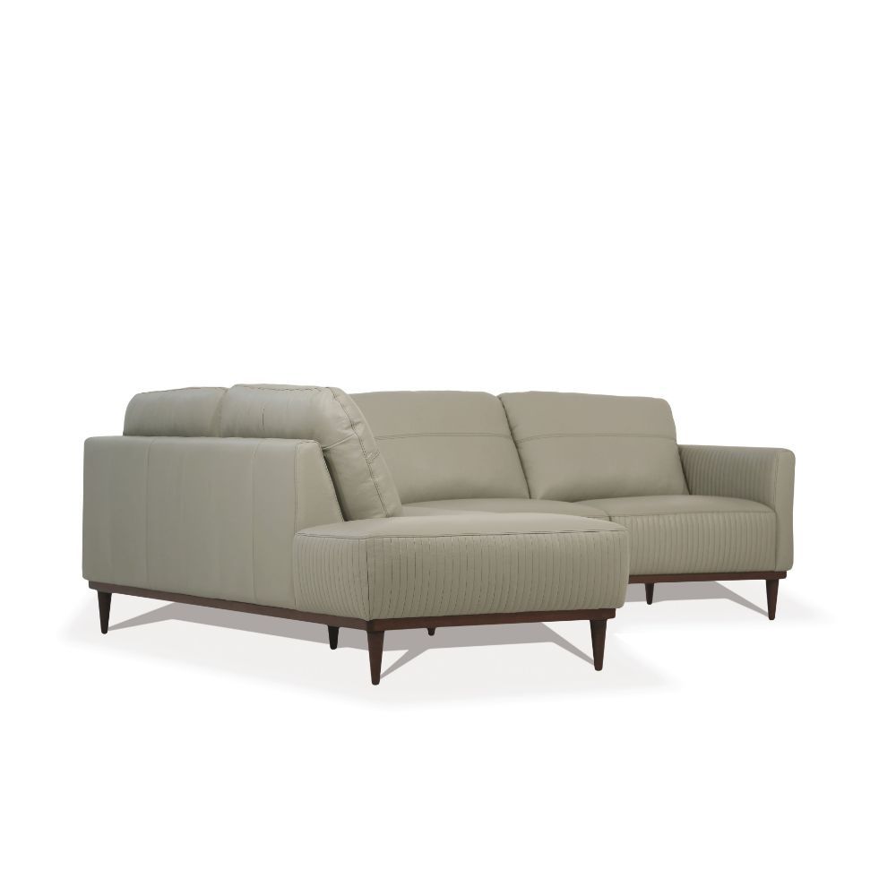 Tampa - Sectional Sofa - Airy Green Leather - 33"