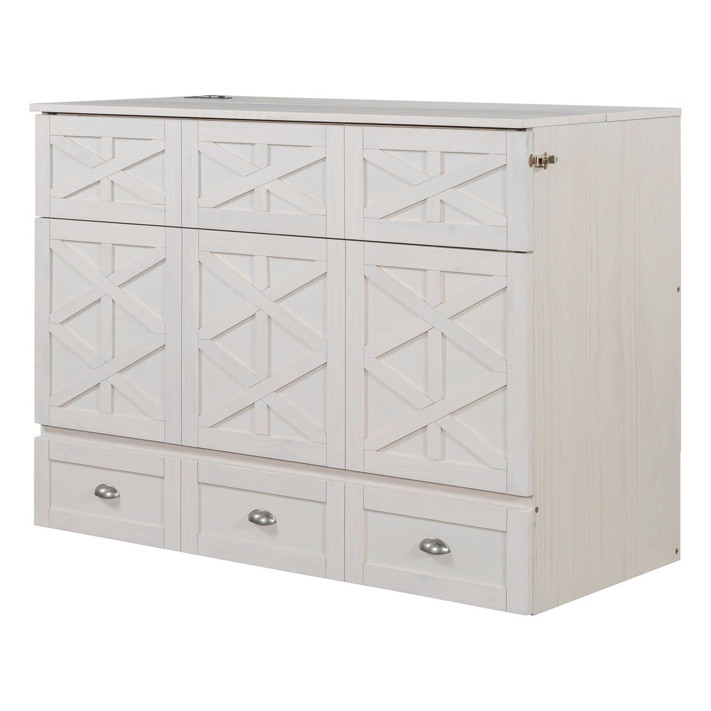 Murphy Bed With Large Drawers And USB Ports