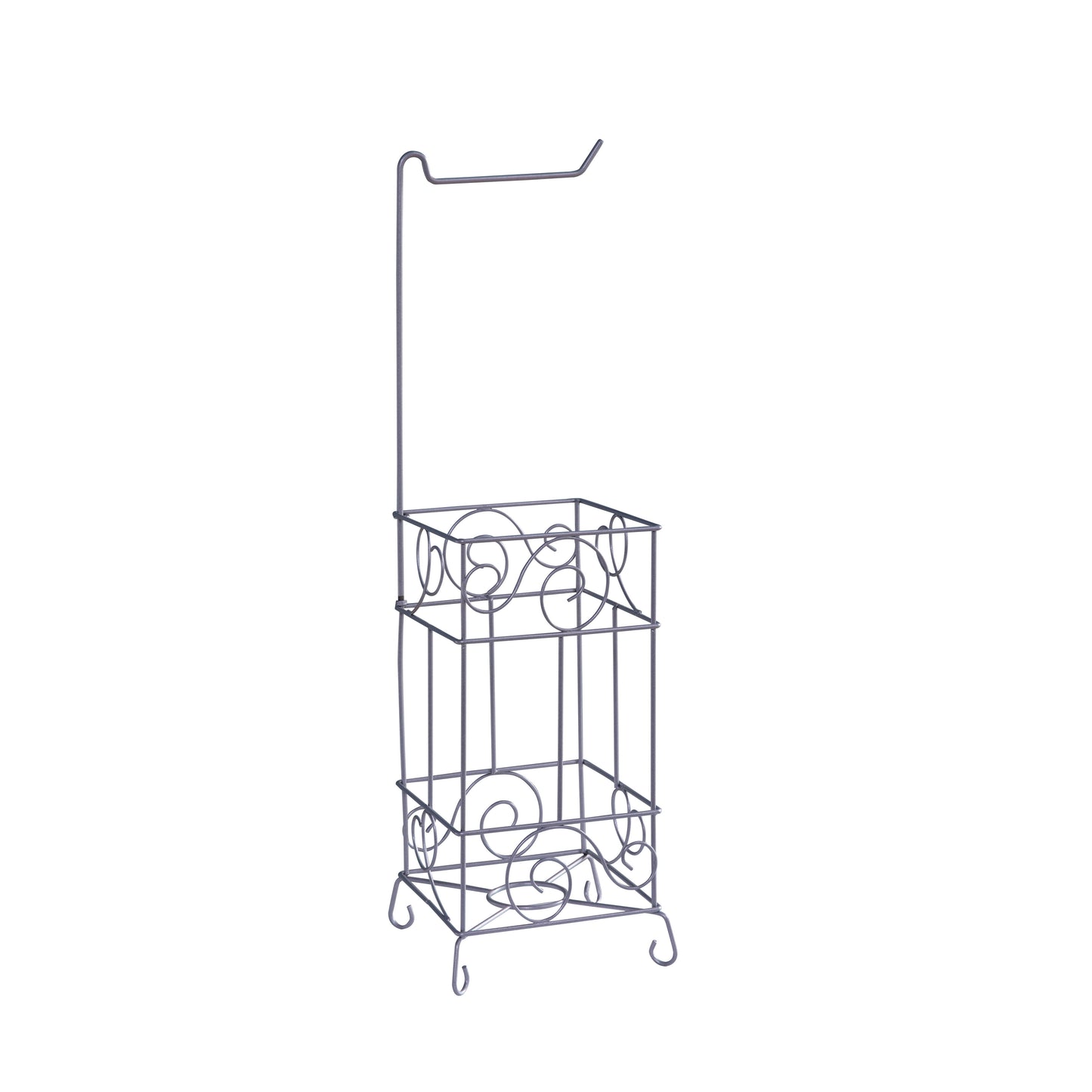 Metal Frame Toilet Paper Holder Stand, Bathroom Tissue Organizer