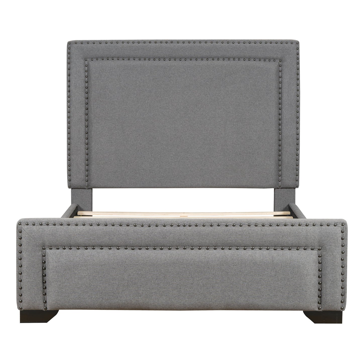 Upholstered Bed With Slats Support, No Box Spring Needed