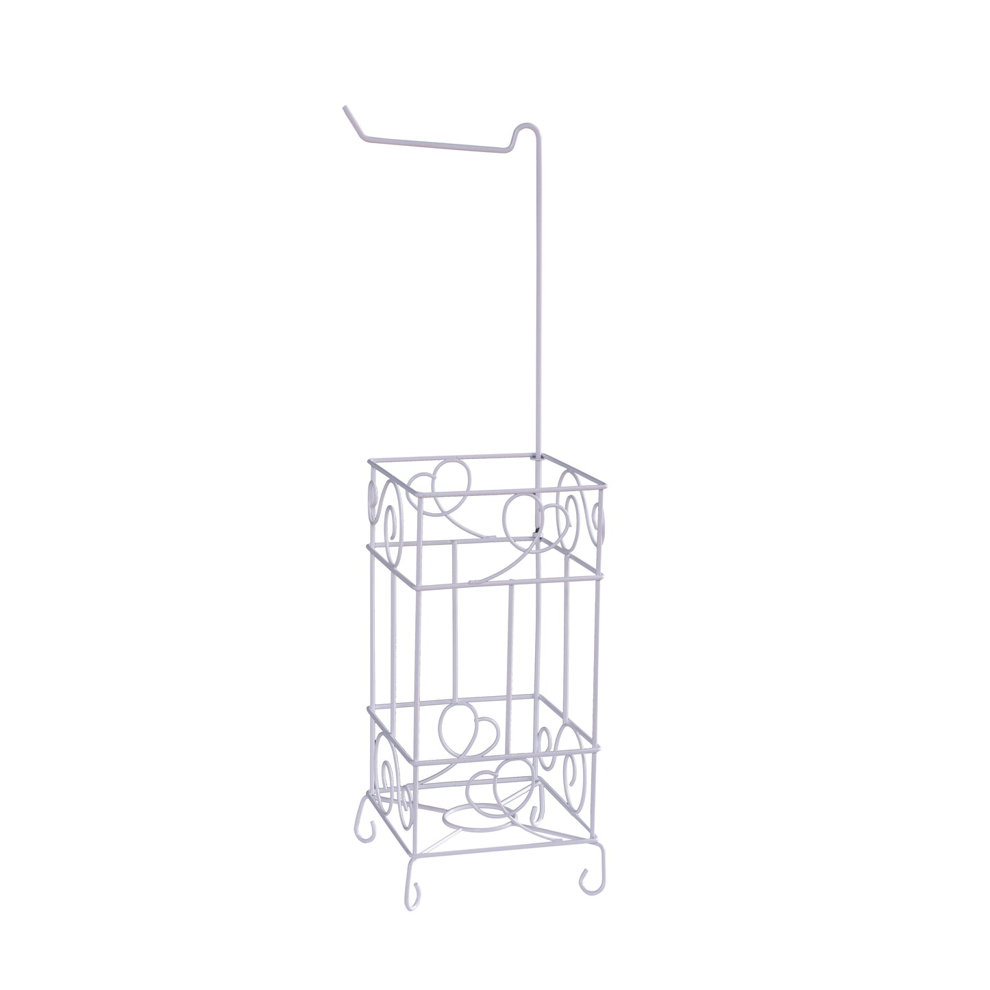 Metal Frame Toilet Paper Holder Stand, Bathroom Tissue Organizer