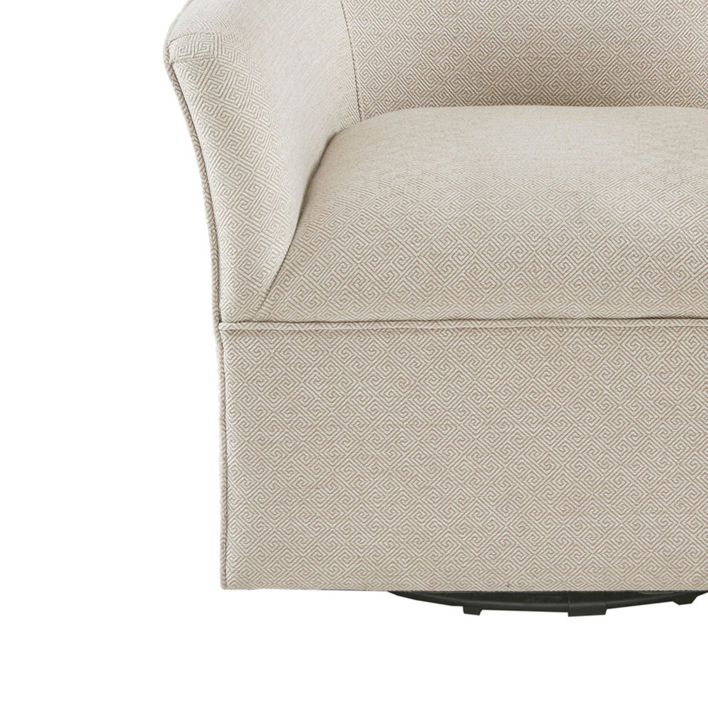 Swivel Glider Chair With 360 Degree Rotation Upholstery Solid Wood Frame - Cream