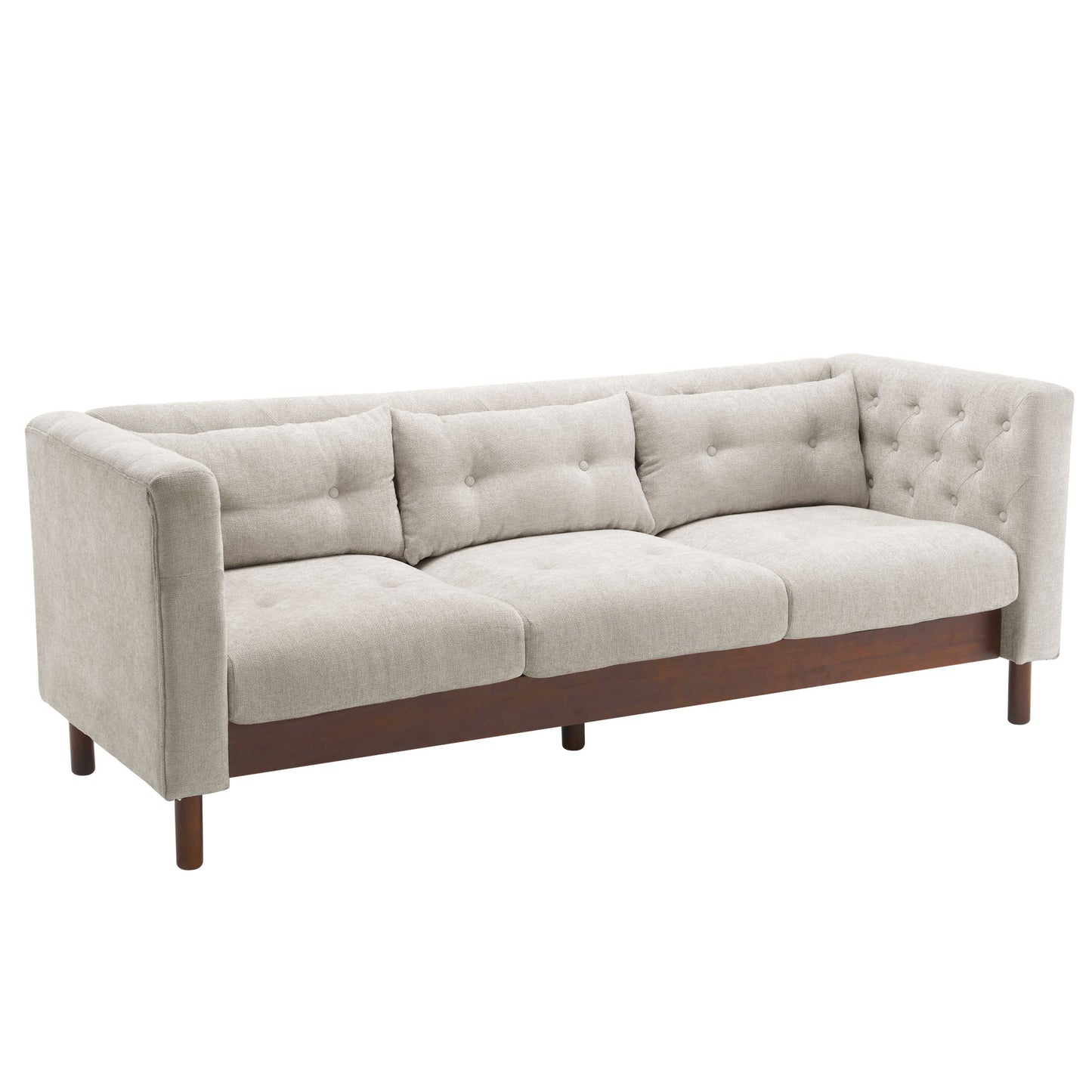 Upholstered Sofa Modern 3 Seater Sofa Couch With Tufted Design For Living Room
