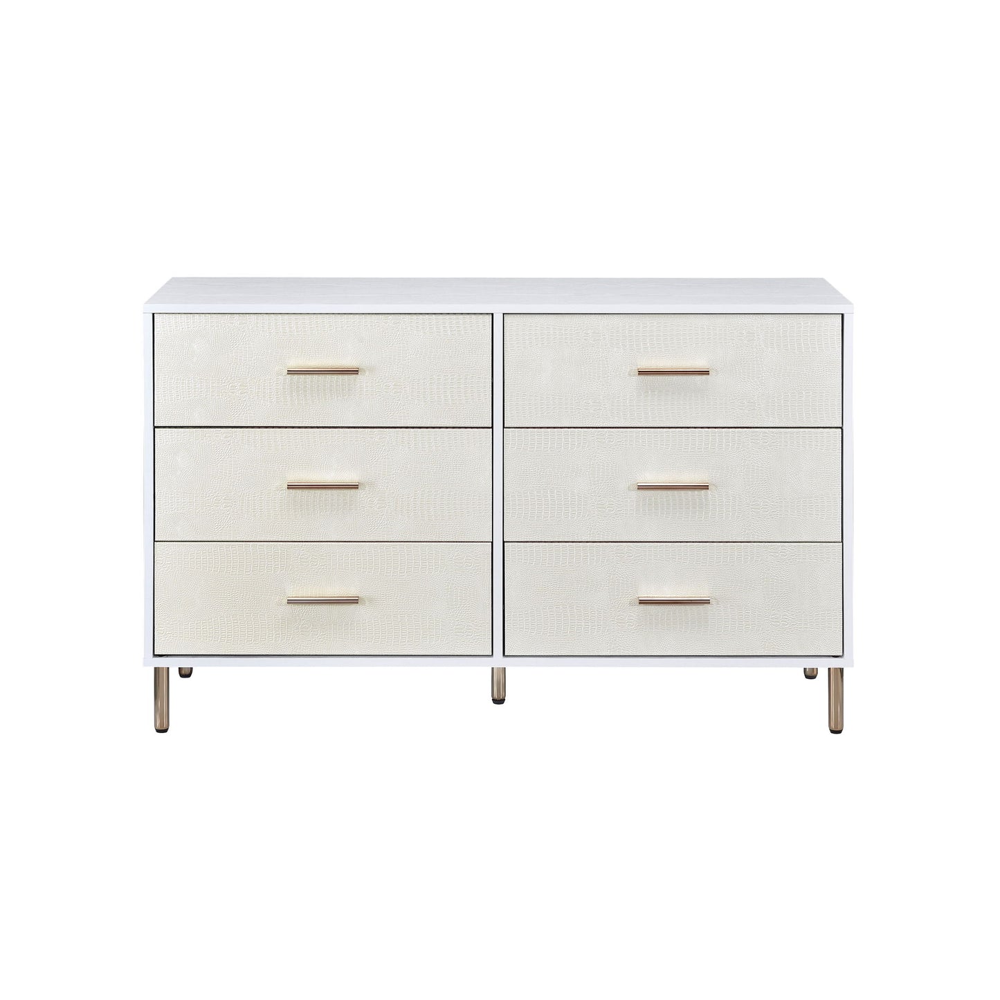 Myles - Dresser - White Champagne / Gold