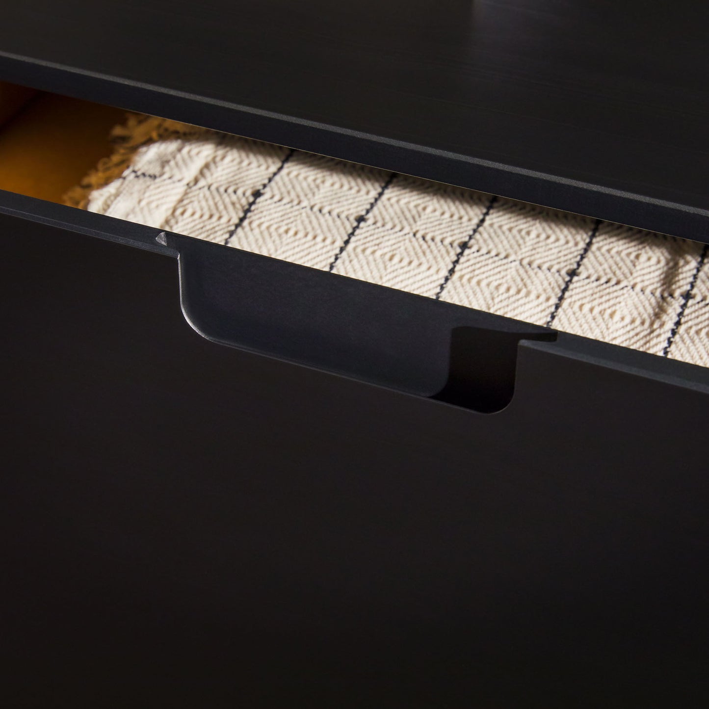 Mid Century Modern 3 Drawer Dresser - Black