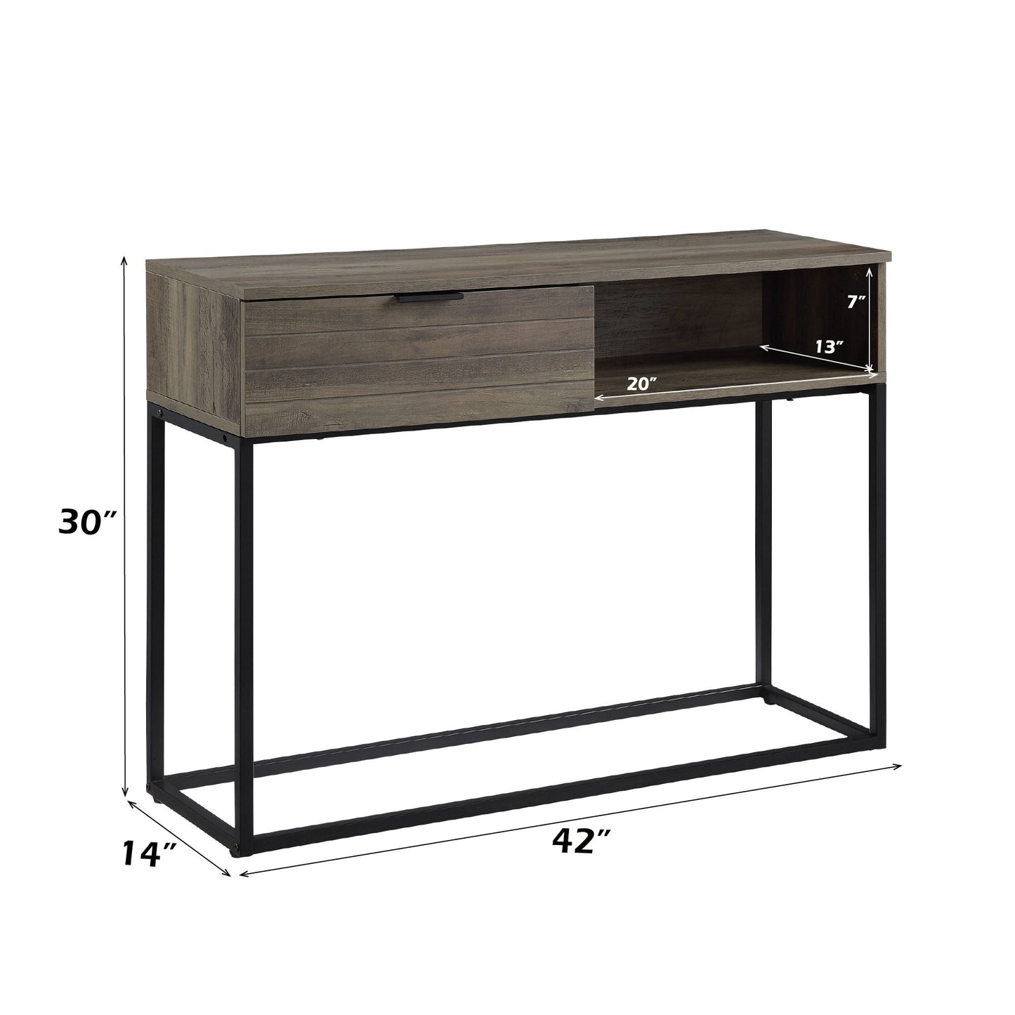 Galeno - Writing Desk - Rustic Oak & Black Finish