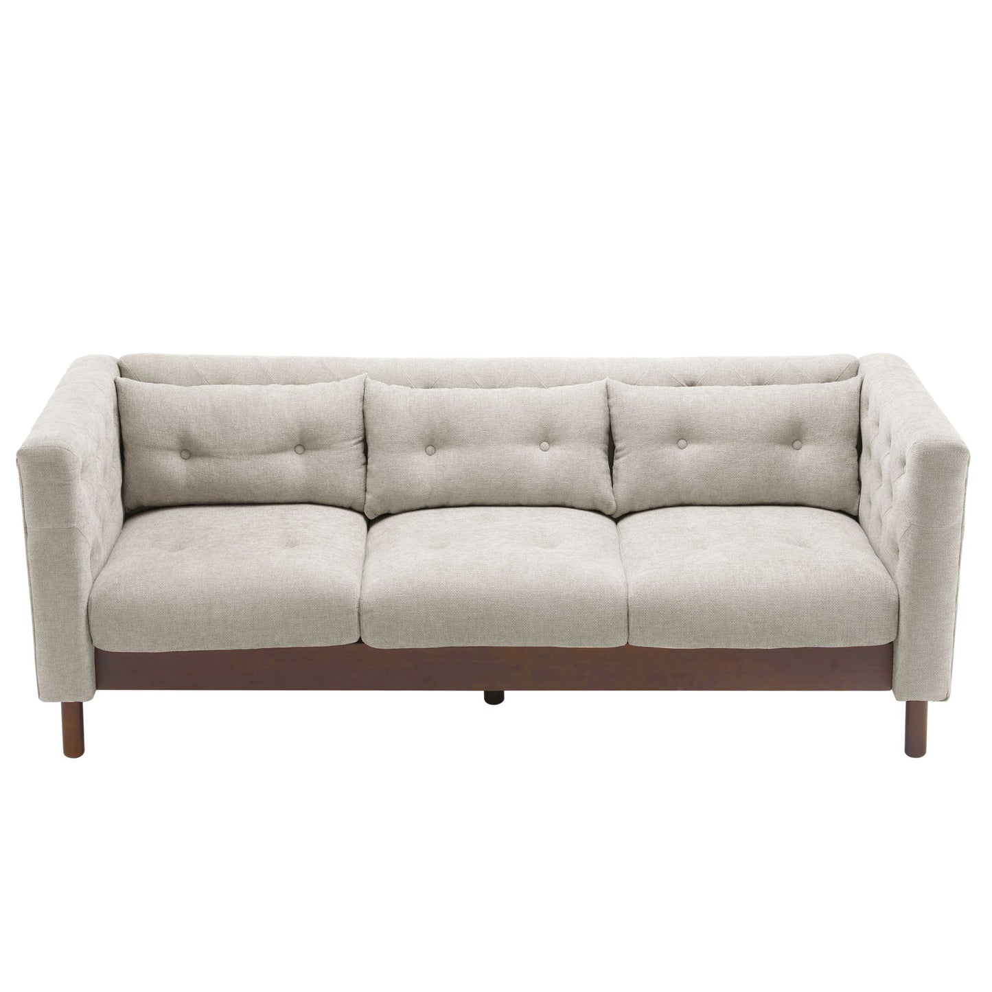 Upholstered Sofa Modern 3 Seater Sofa Couch With Tufted Design For Living Room