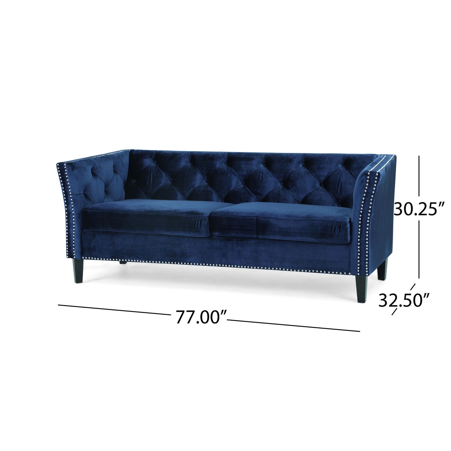3 Seater Stationary Sofa - Blue