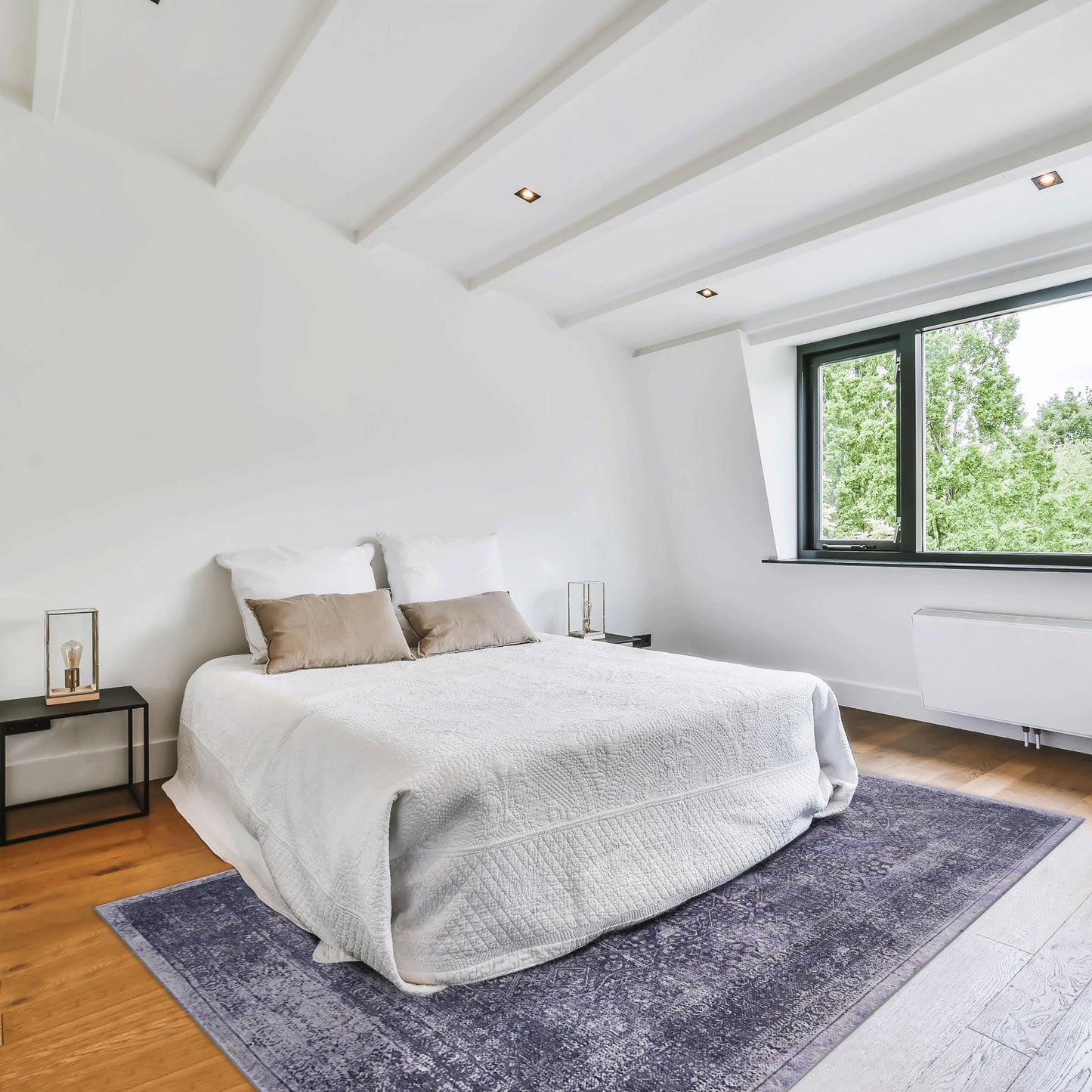 Maval - 3' X 5' Washable Area Rug - Anthracite