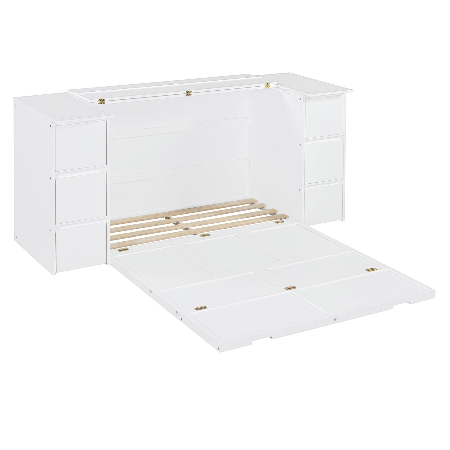 Murphy Bed With Drawers, Cabinets, And USB Ports