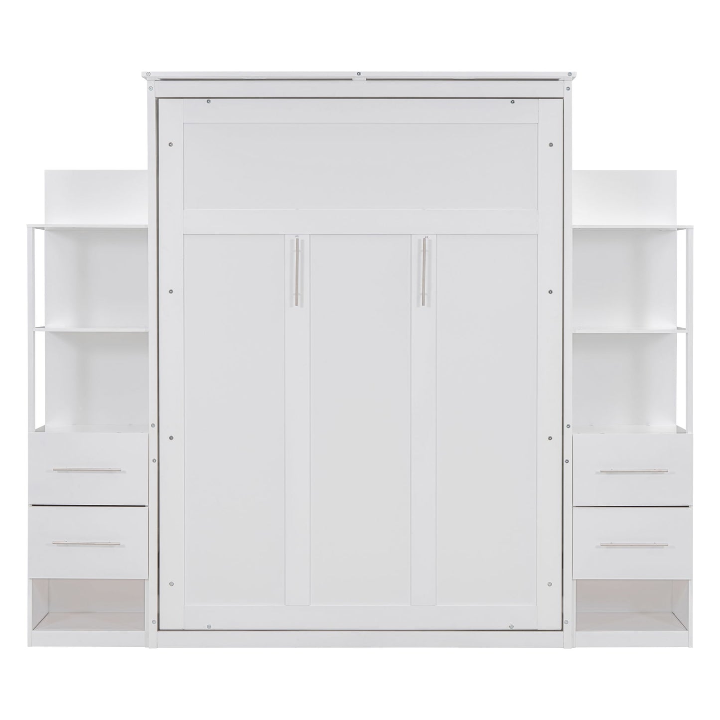 Murphy Wall Bed With LED Lights, Shelves And Drawers