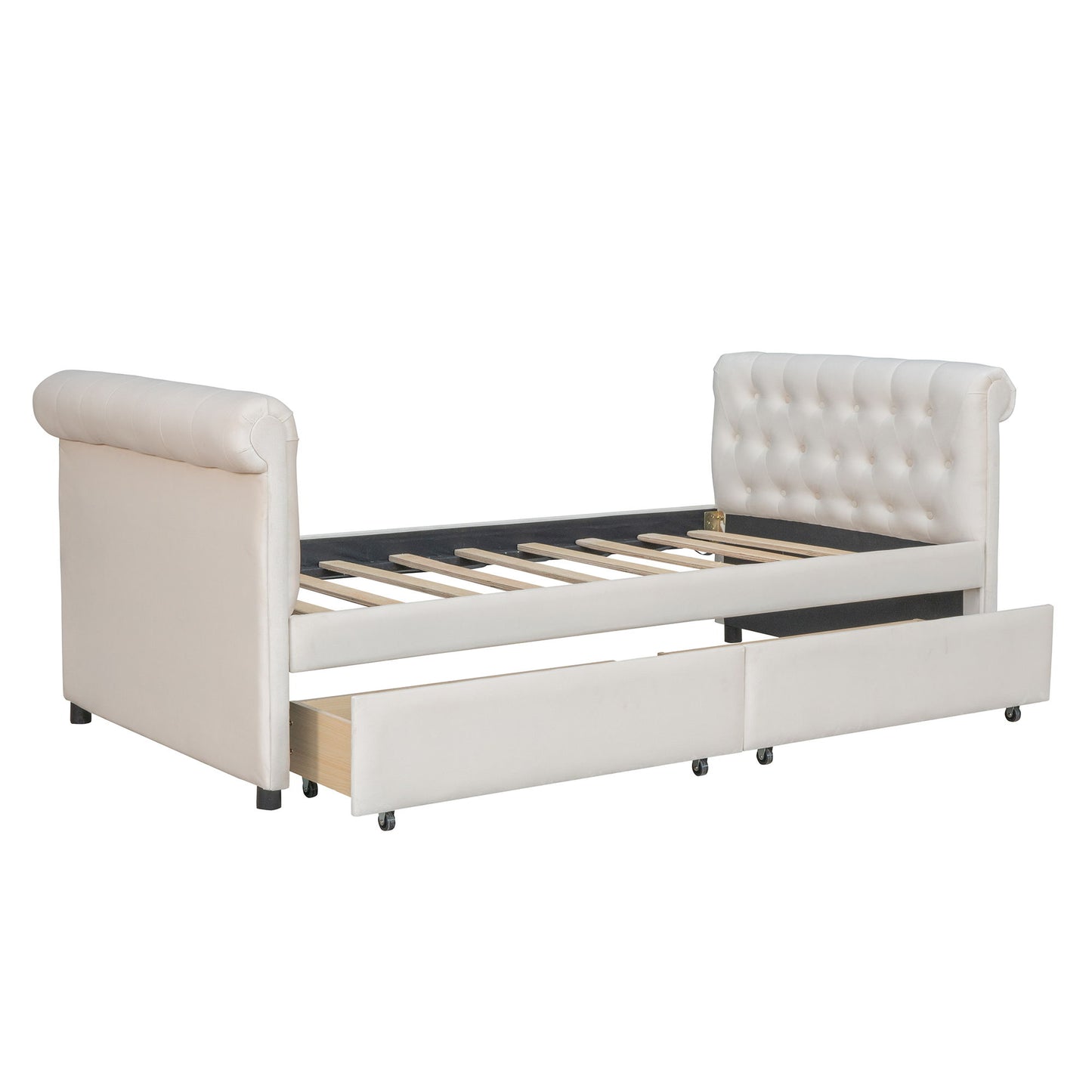Upholstered Daybed, Wood Slat Support