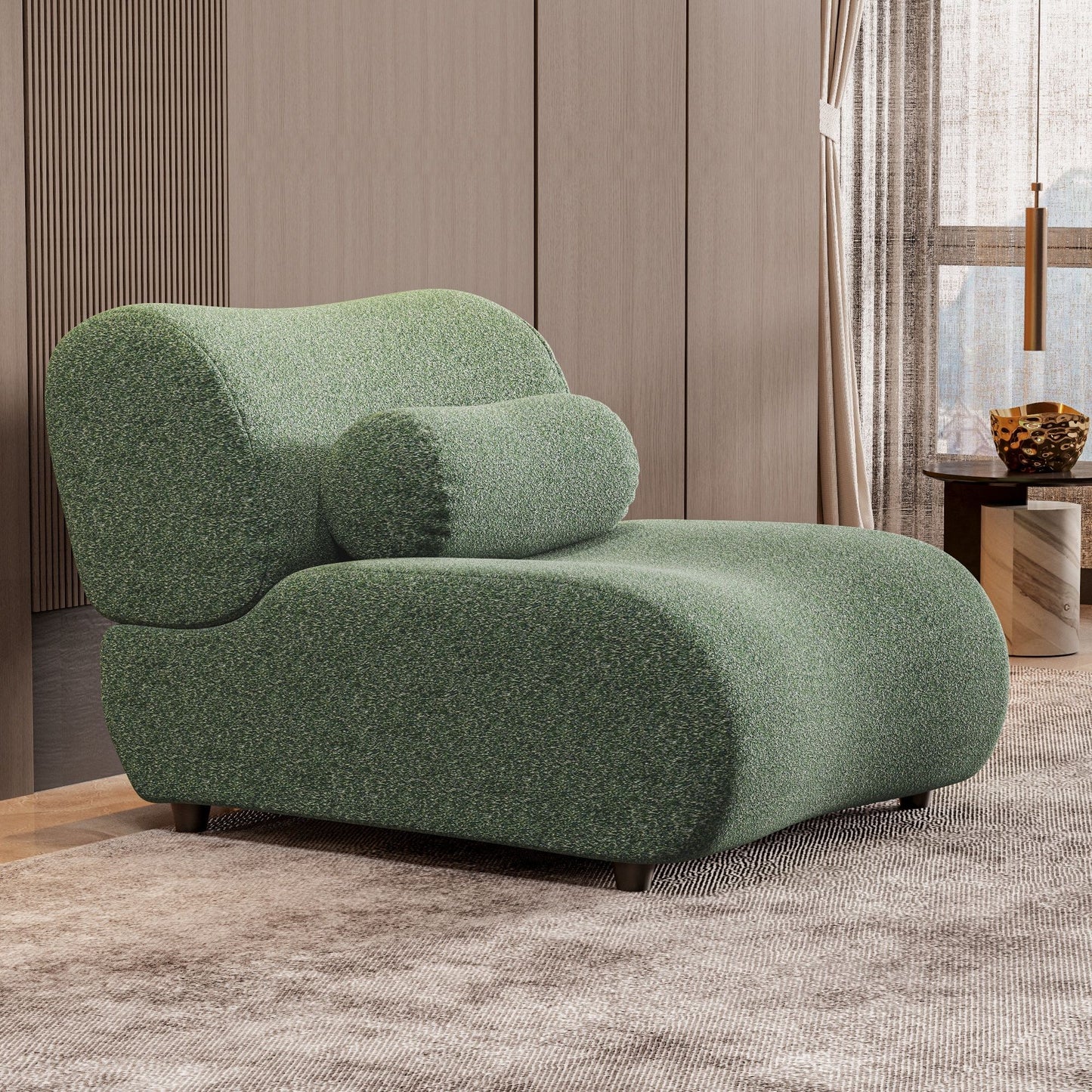 1 Piece Luxury Chenille Fabric Modular Sofa With Spring Cushions & Hidden Legs