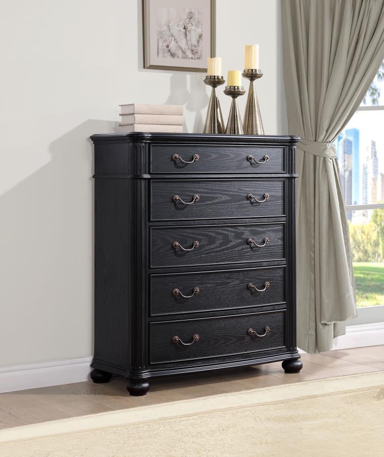 Celina - 5-Drawer Bedroom Chest - Black
