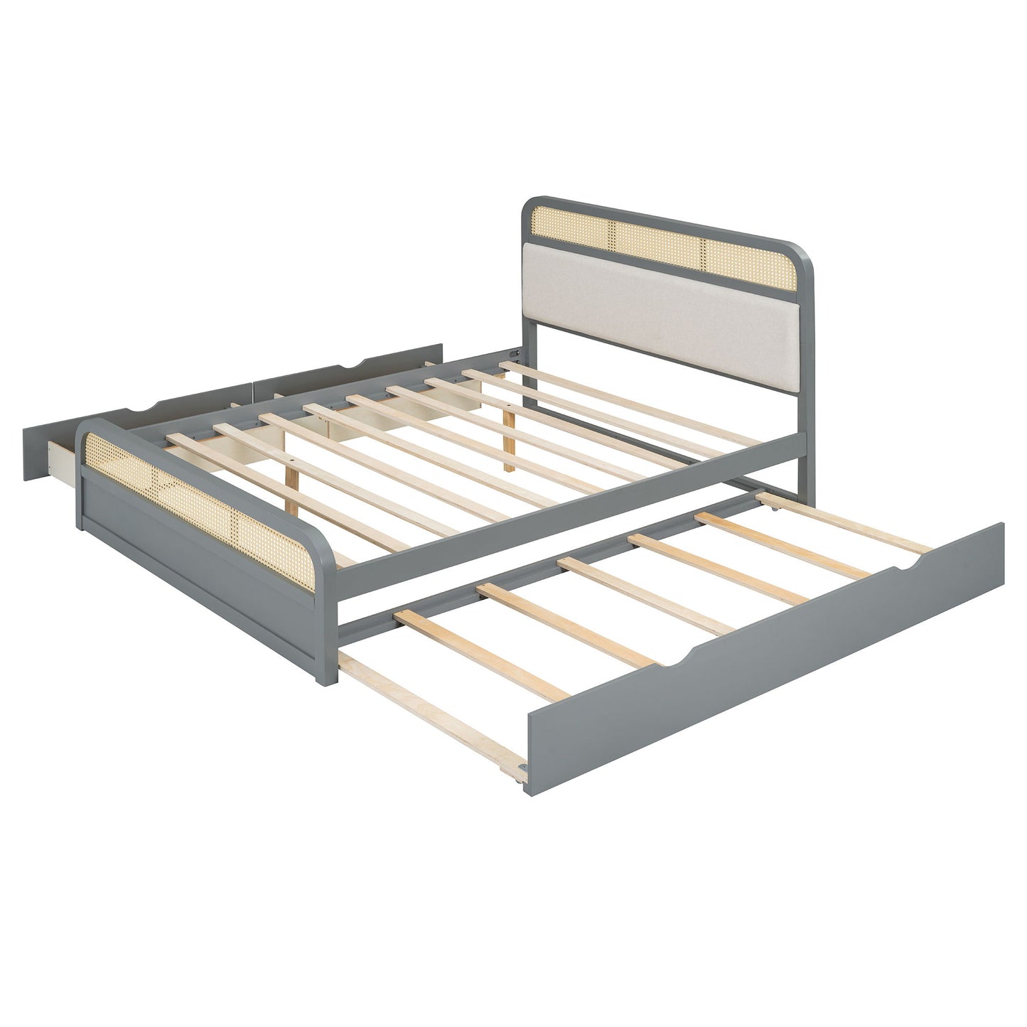 Platform Bed With Trundle And 2 Drawers
