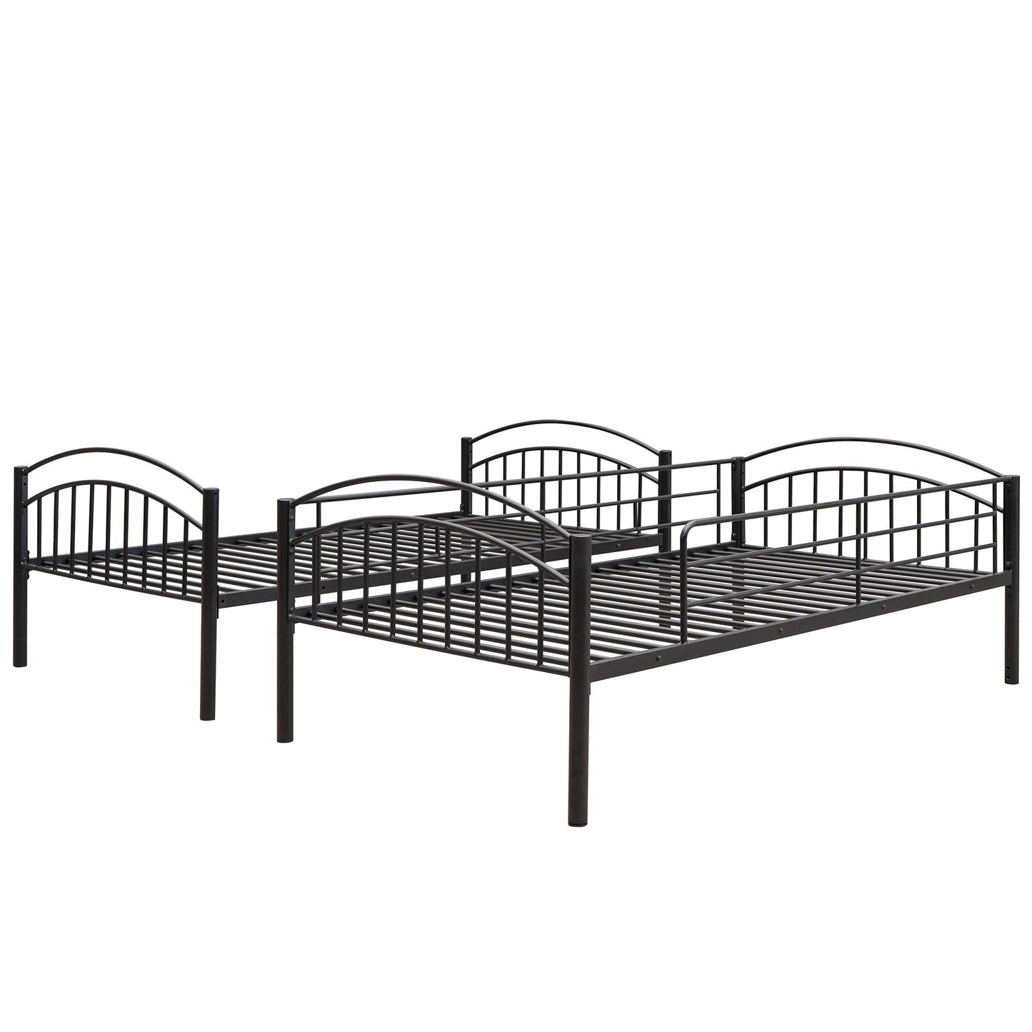 Twin Over Twin Bunk Bed, Divided Into Two Beds - Black
