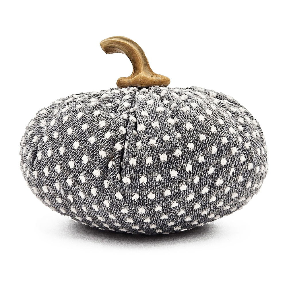 Pumpkin Ornament Decor For Holiday Harvest Festival Fall Festival & Thanksgiving (Set of 3) - White / Gray