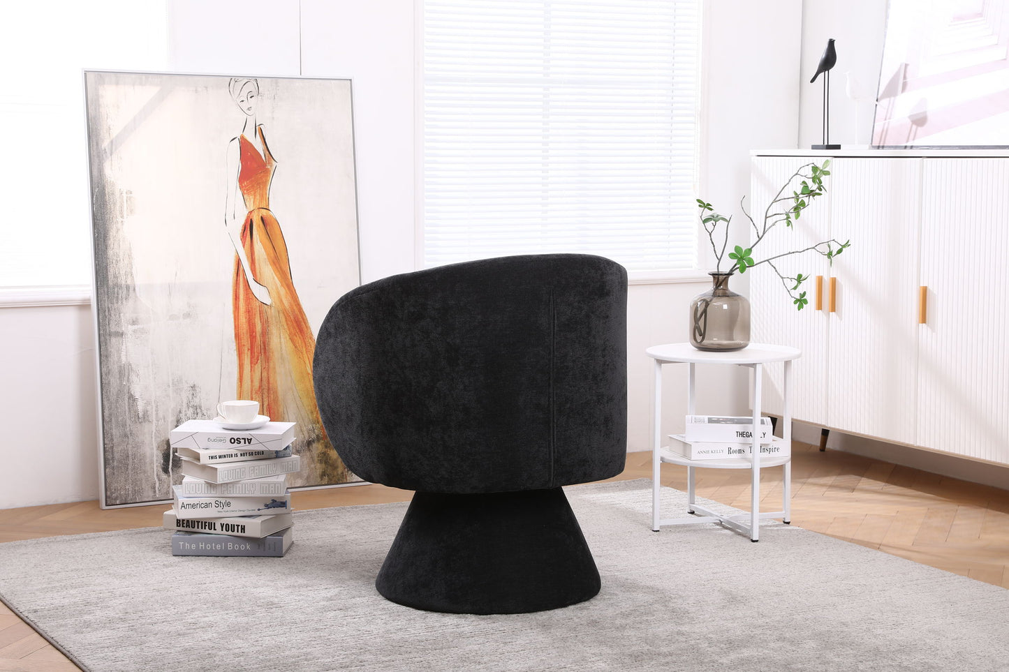 Swivel Accent Chair Armchair, Round Barrel Chair For Living Room Bedroom