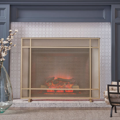 Elegant Iron Fire Screen For Fireplace Protection