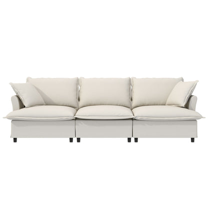 3 Seat Sofa Module For Modular Sectional Wide Seat Cloud Couch With Throw Pillows Upholstered