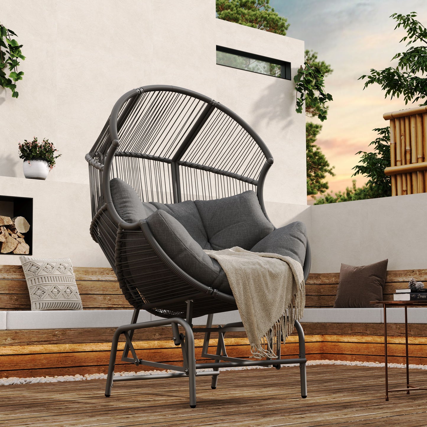Palos - Outdoor Wicker Glider Chair