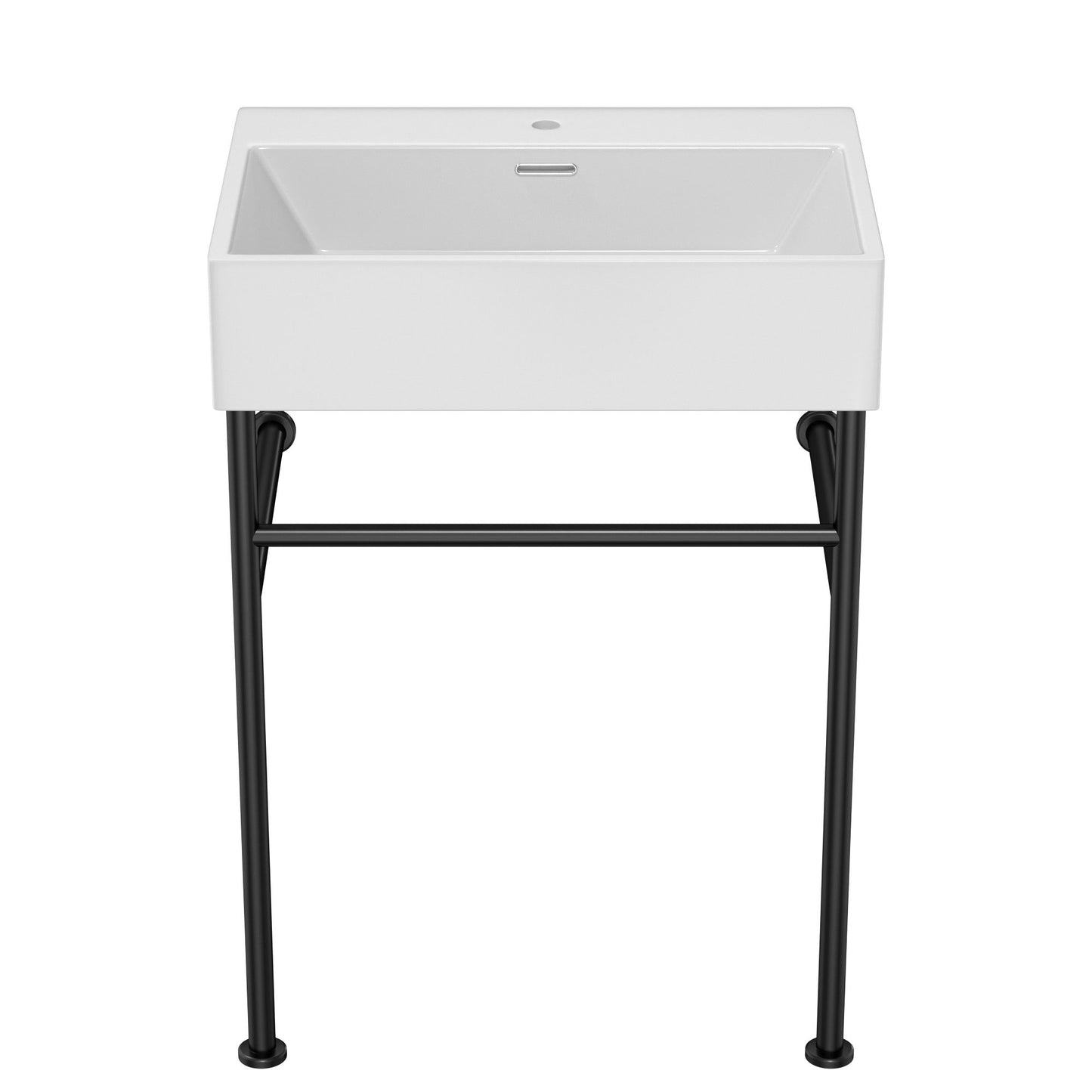 Ceramic Console Bathroom Sink With Overflow