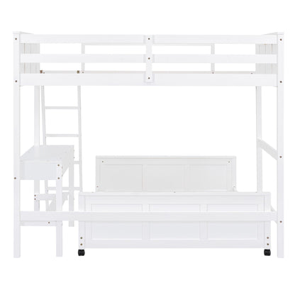 Full Over Full Bunk Bed With Desk