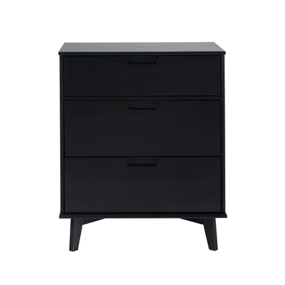 Mid Century Modern 3 Drawer Dresser - Black
