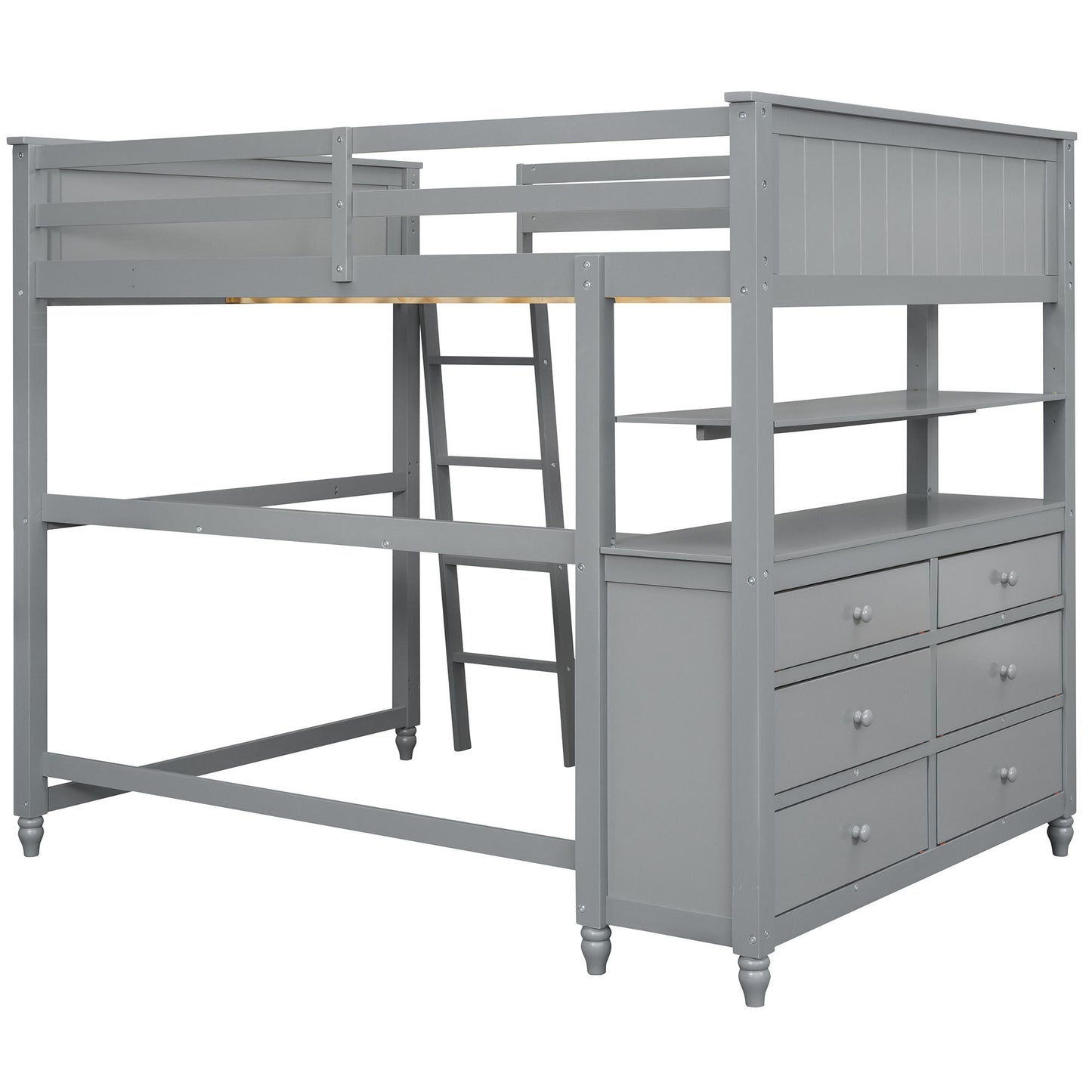 Loft Bed With Drawers With Desk And Shelves