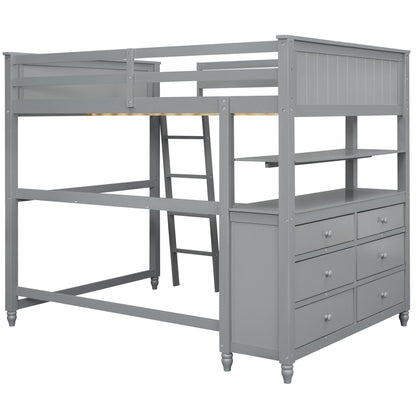 Loft Bed With Drawers With Desk And Shelves