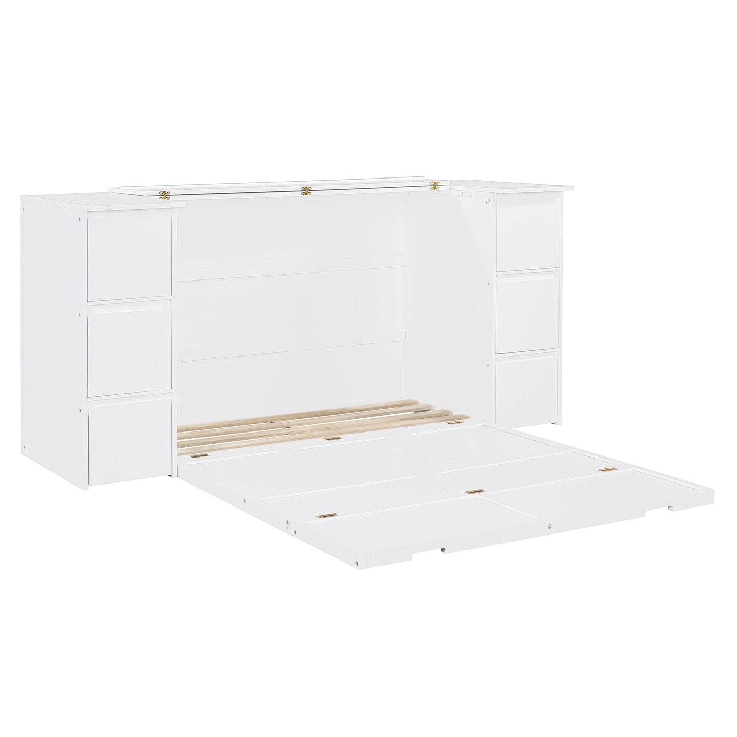 Murphy Bed With Drawers, Cabinets, And USB Ports