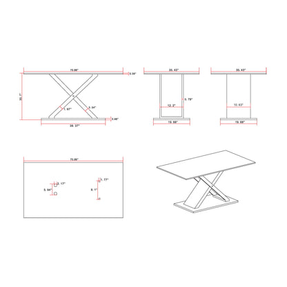 Gwen - 5 Piece Dining Set, Seats Up To 6 - Marble