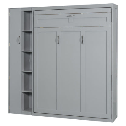 Murphy Wall Bed With Shelves, Wardrobe And LED Lights