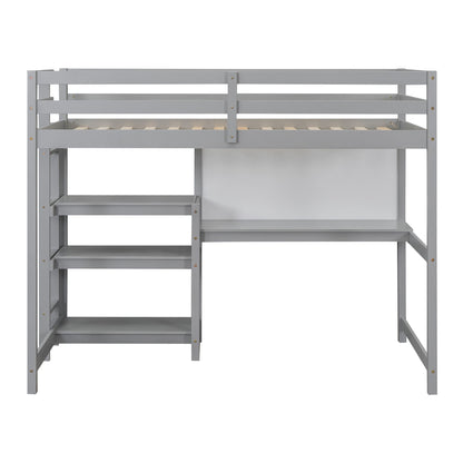 Loft Bed With Shelves, Desk And Writing Board