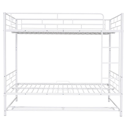 Metal Bunk Bed With Shelf And Guardrails