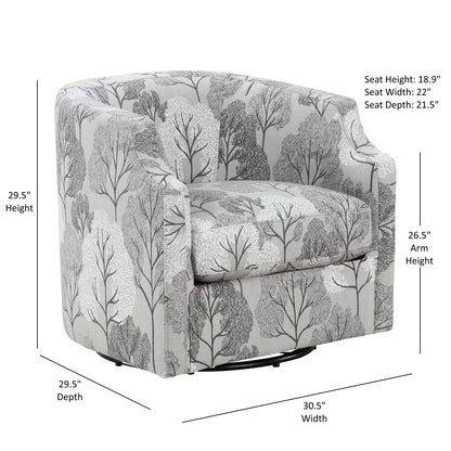 Emmett - Swivel Glider Barrel Chair With Clip Arm Design
