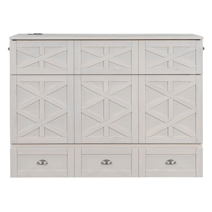 Murphy Bed With Large Drawers And USB Ports