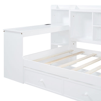 Daybed With 3 Drawers USB Ports And Desk