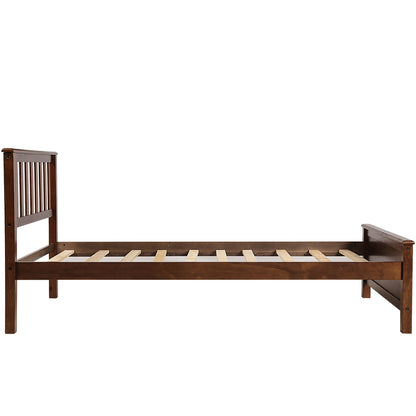 Platform Bed With Headboard, Footboard And Wood Slat Support