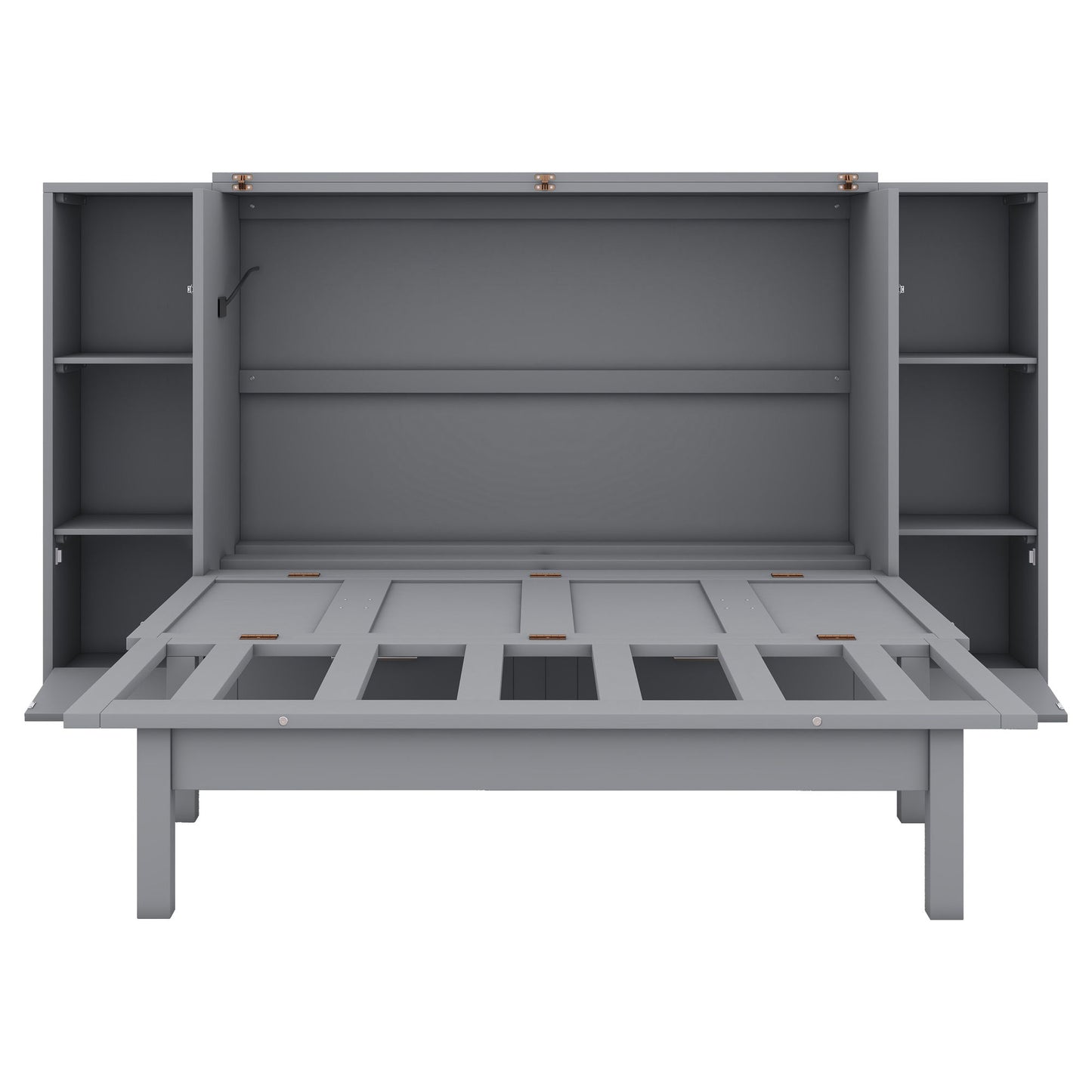 Murphy Bed With Shelves, Drawers And USB Ports