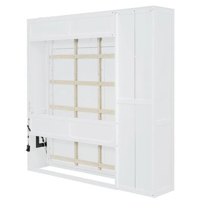 Murphy Wall Bed With Shelves, Wardrobe And LED Lights