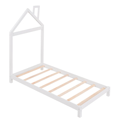 Platform Bed With House Shaped Headboard