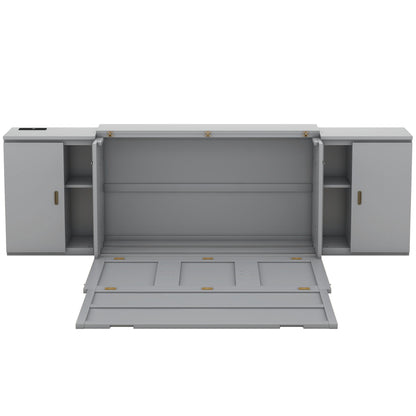 Murphy Bed With Shelves, Cabinets And USB Ports
