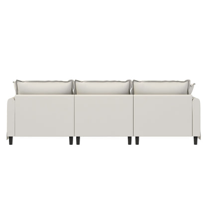 3 Seat Sofa Module For Modular Sectional Wide Seat Cloud Couch With Throw Pillows Upholstered