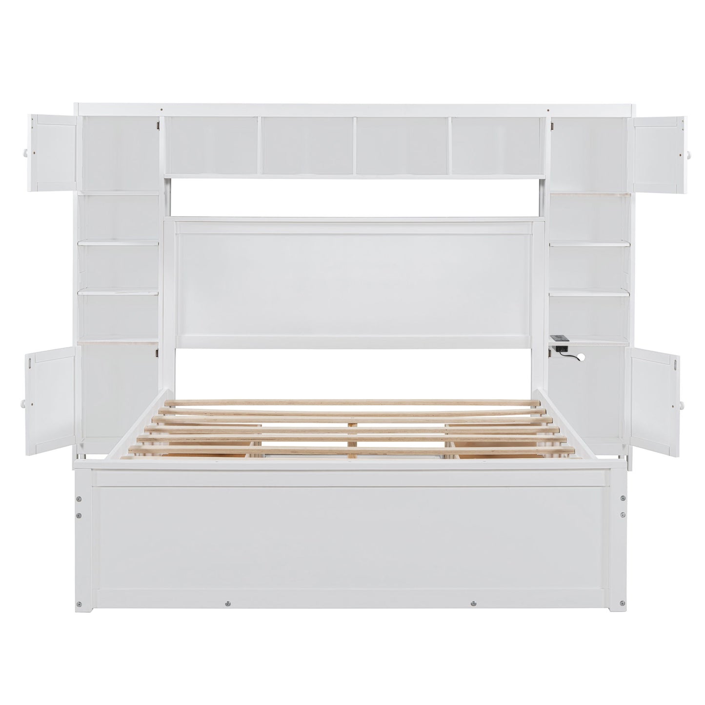 Bed With All In One Cabinet, Shelf And Sockets